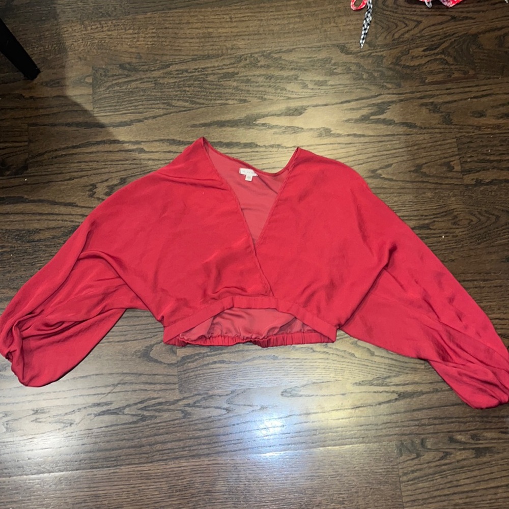 cropped red blouse size small